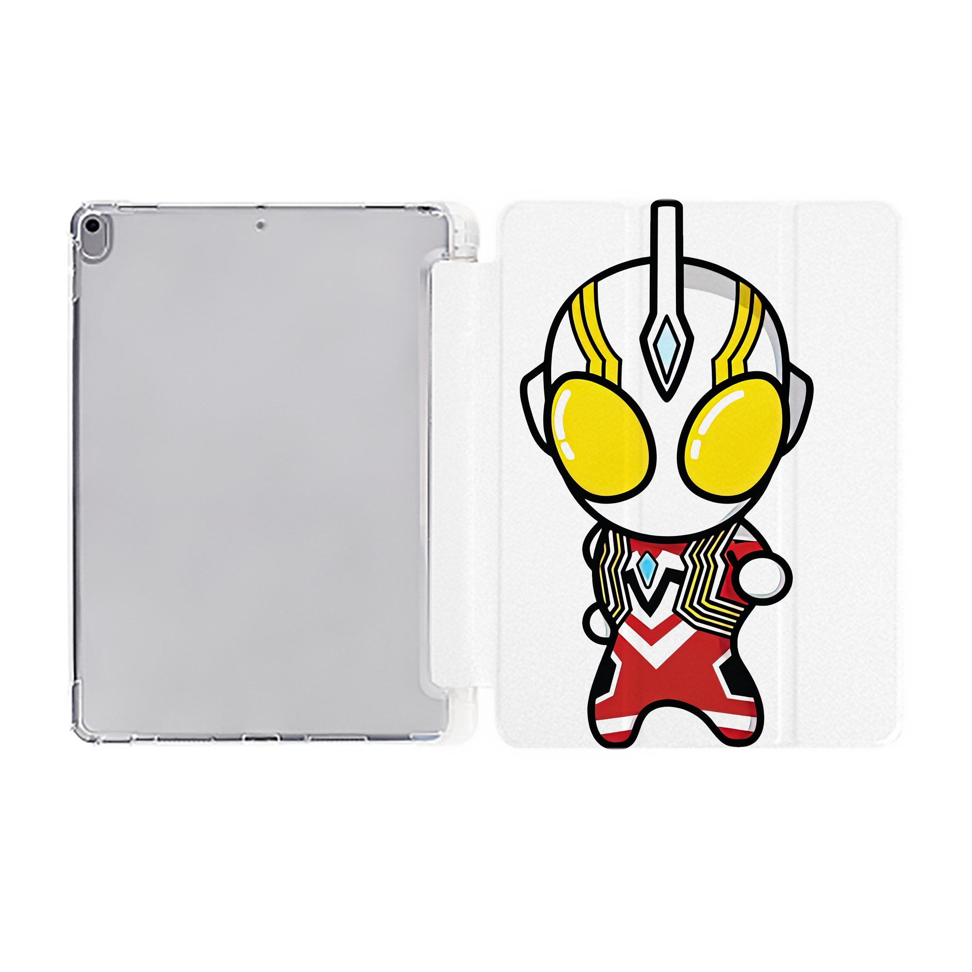 （画像用） ウルトラマン Ultraman IPad ケース ペン収納付き 三つ折りスタンド PUレザー×シリコン 対応機種9.5/10.5/10.9インチ